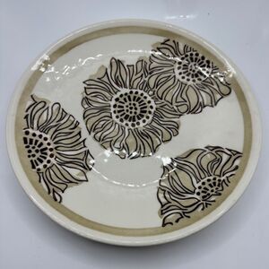 Vintage Floral Salad Plates Mid Century Modern Sunflower Pattern Set of 5